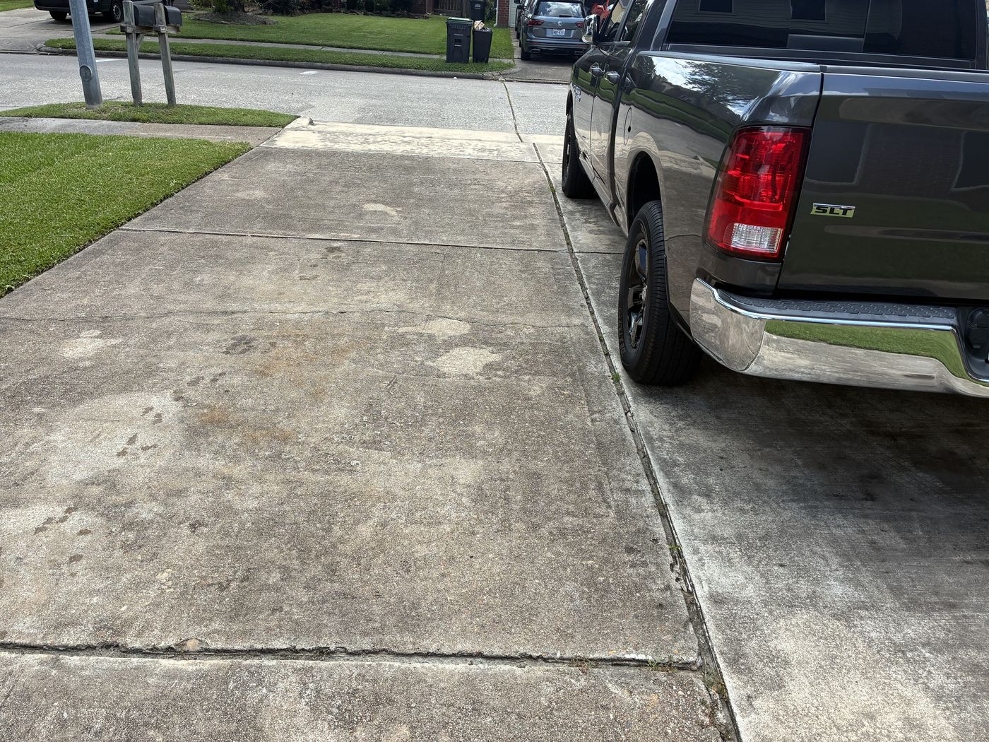 Houston KeepUp crew truck at a finished driveway